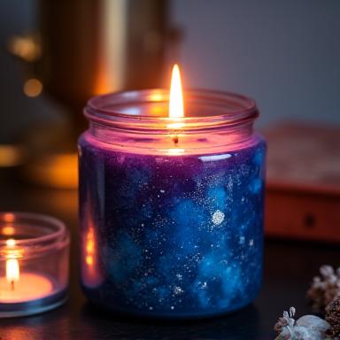 Aromatická svíčka s vůní galaxie
